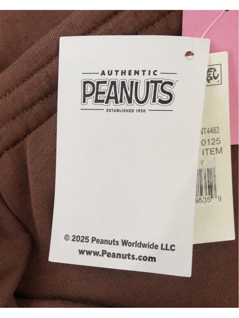 Peanuts Athletic Shorts Women's Brown Yellow Trim - Picture 2 of 5